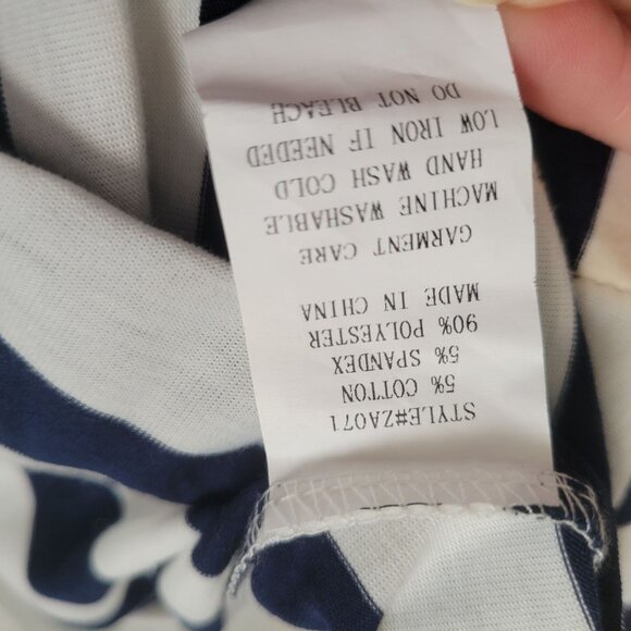 Zattcas Striped Long-Sleeve Tunic Top With Yellow Button Accent & Cuffs NWT M - Picture 6 of 8